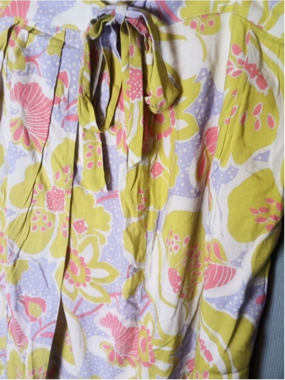 Modcloth Women's Yellow Purple Floral Skirt 1X - Picture 2 of 6